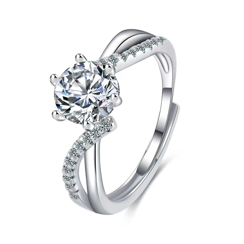 Live Broadcast Sier Moissanite Female Karat Rings