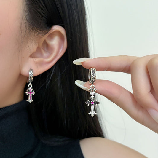 Women's Style Retro Cross Fine Fashion Hip Hop Earrings