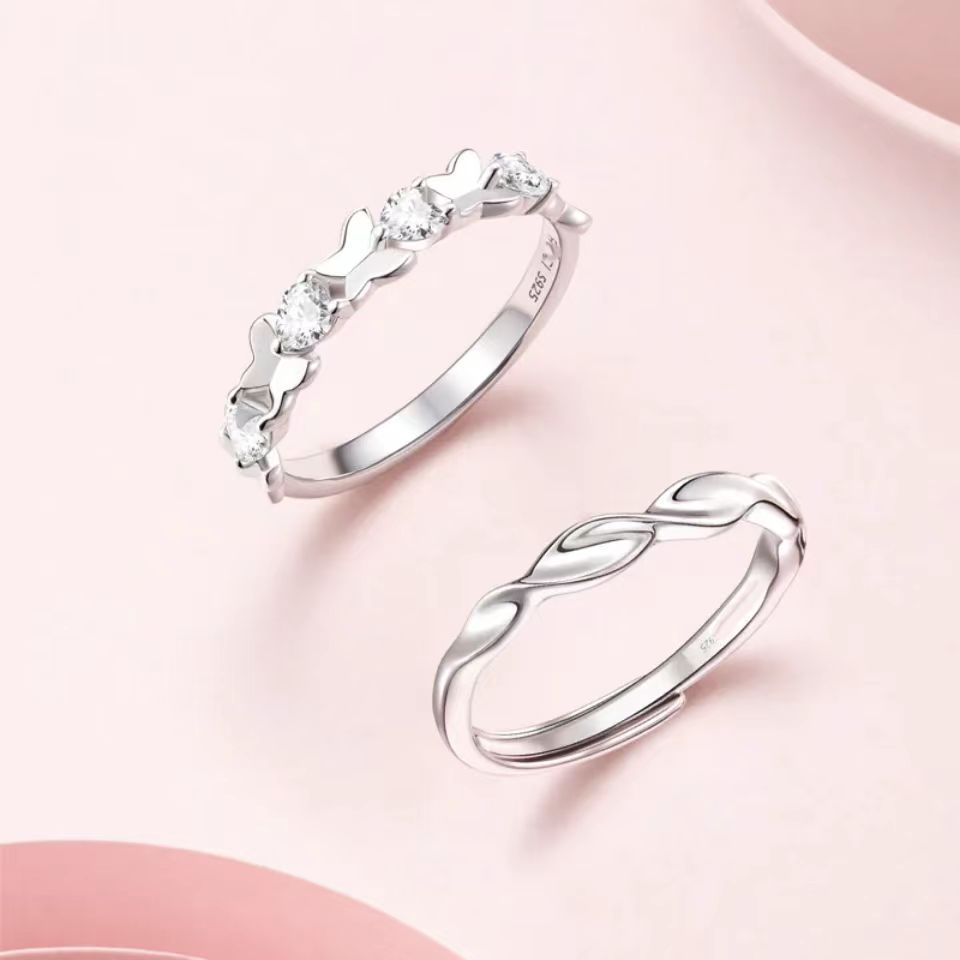 Women's & Men's Couple Niche Design One Pair Adjustable Rings