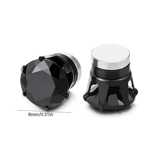 Non Piercing Zircon Stainless Steel Magnet Earrings