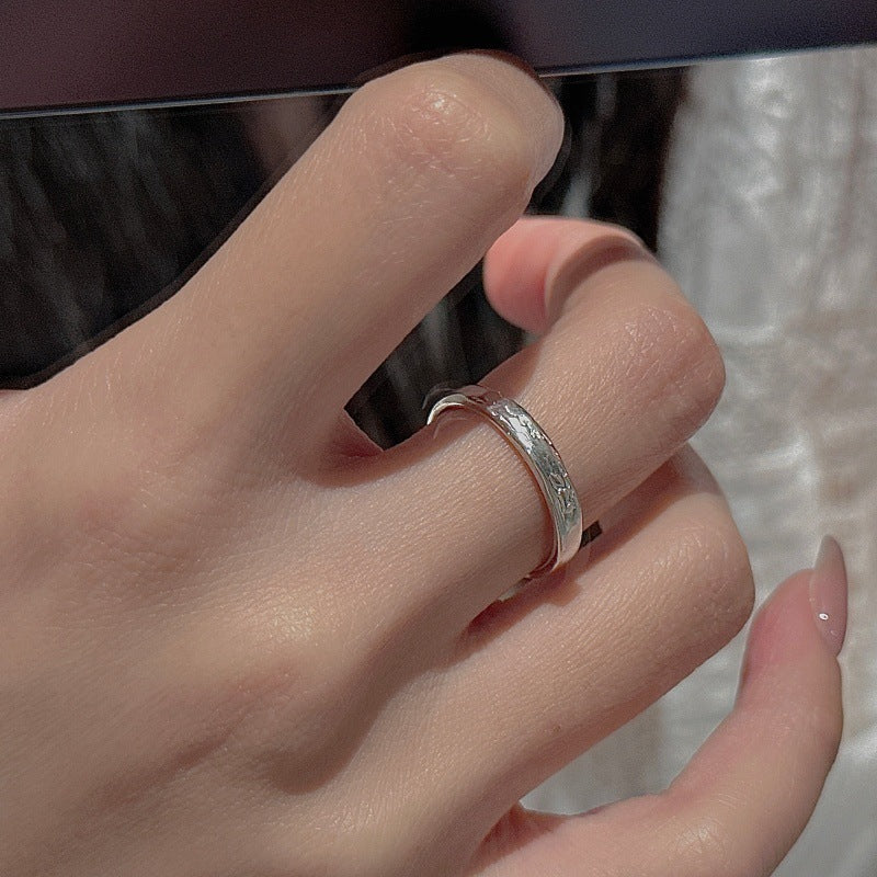 Sier Korean Style Niche Design Retro Simple Ring
