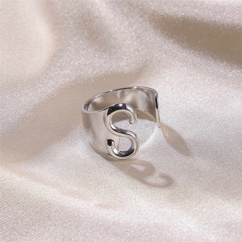 Letters Female Style Fashion Knuckle Personality Vintage Stainless Rings
