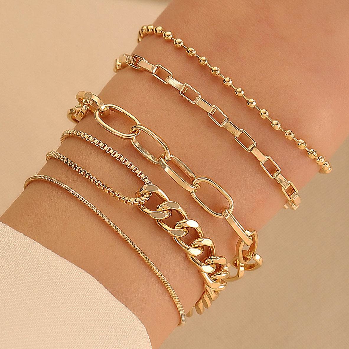 Alloy Combination Suit Set Punk Hip Bracelets