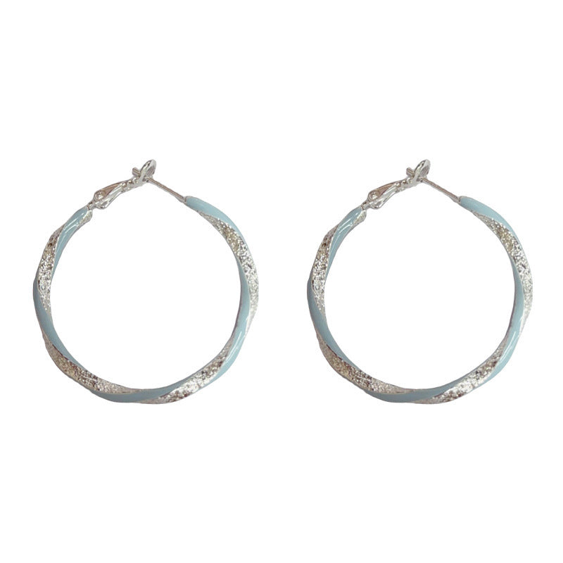 Unique Design Thick Sier Dripping Twisted Big Ear Exaggerated Personalized Earrings