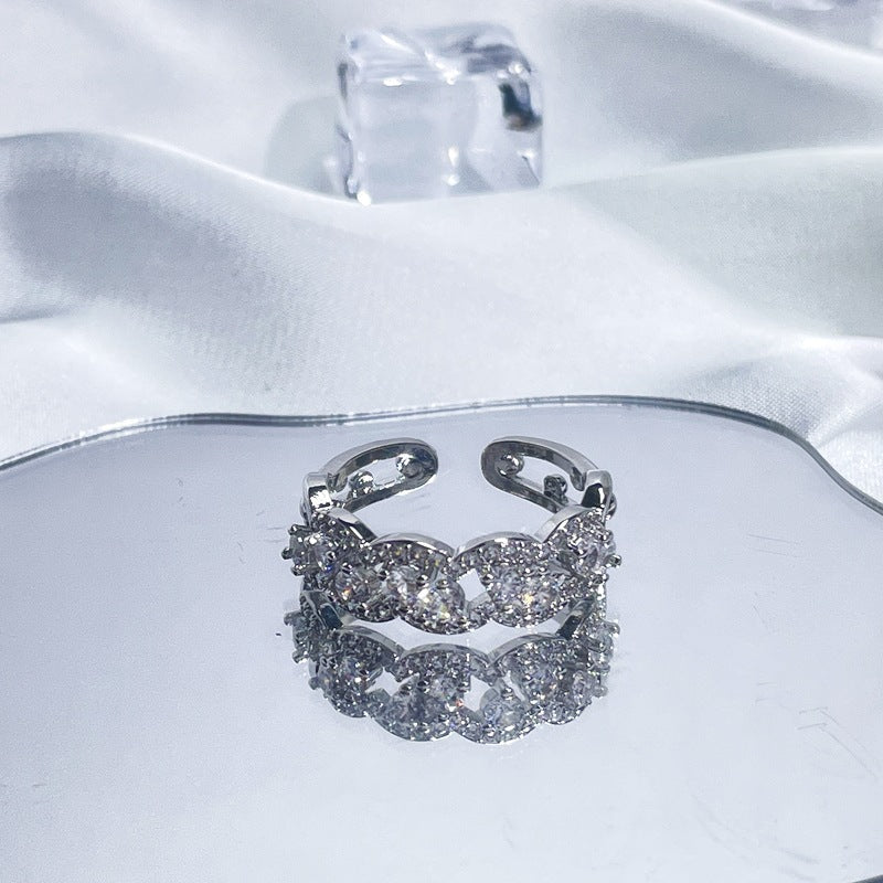 Luxury High-grade Full Diamond Open-end Zircon Rings