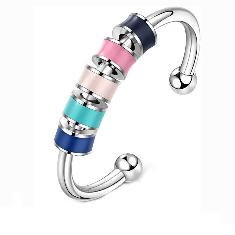 Lying Rotating Enamel Stainless Steel Colorful Rings