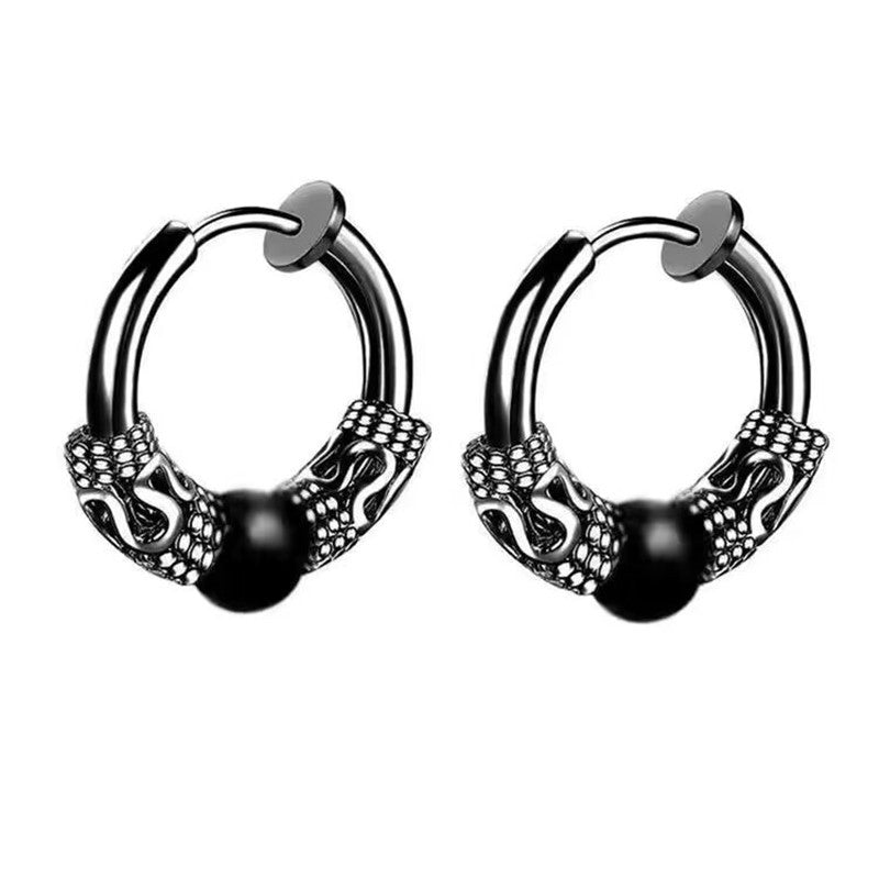 Women's & Men's Pattern Stainless Steel Titanium Ear Bone Earrings