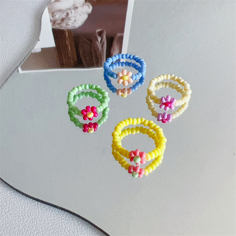 Color Oil Painting Bead Cute Fish Sweet Rings