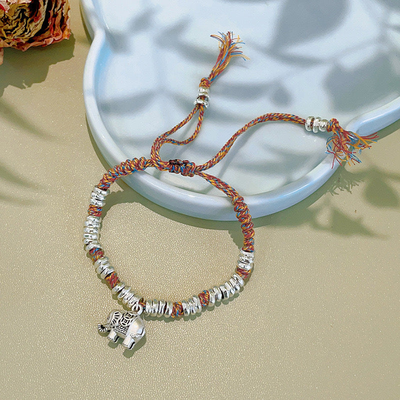 Women's & Men's Retro Ethnic Style Agate Ox Bone Rosary Bracelet