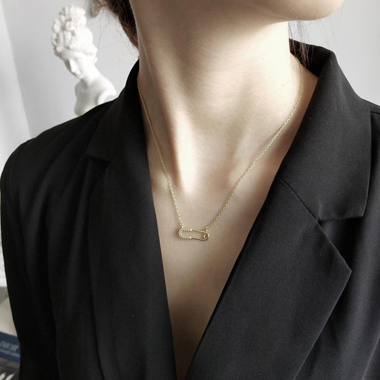 Women's Lux Sterling Sier Gold-plated Clip Simple Style Necklaces