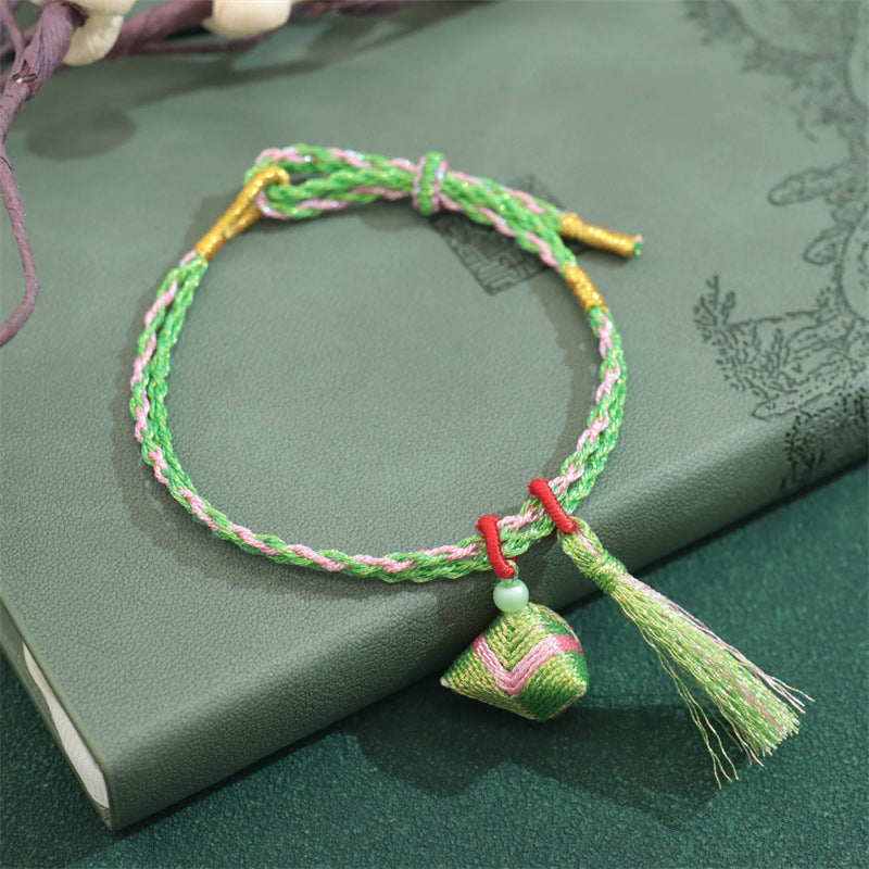 Small Tassel Hand-woven Adjustable Carrying Strap Holiday Bracelet