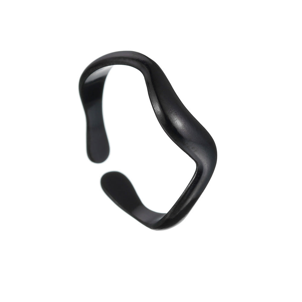 Women's Wind Niche Water Wave Open Oil Rings