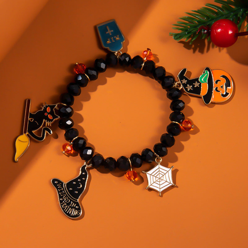 Charming Halloween Beaded Festival Pumpkin Ghost Bracelets