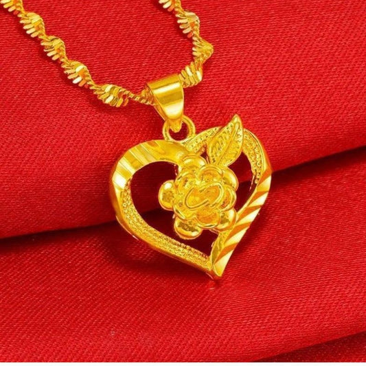 Vietnam Placer Gold Rich Flower Clavicle Chain Love Necklaces