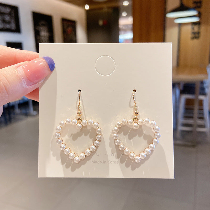 Light Luxury Sier Pin Pearl Niche Earrings