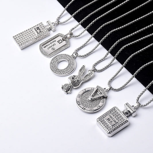 Women's & Men's Fashionable Cute With Diamonds Hip Hop Long Necklaces