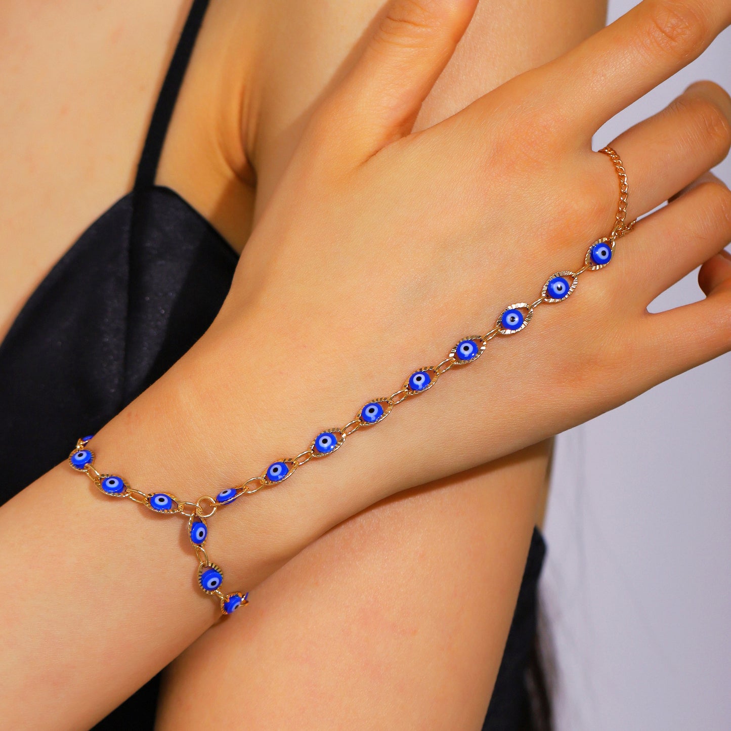 Butterfly Love Pearl Finger Hip Hop Exaggerated Bracelets