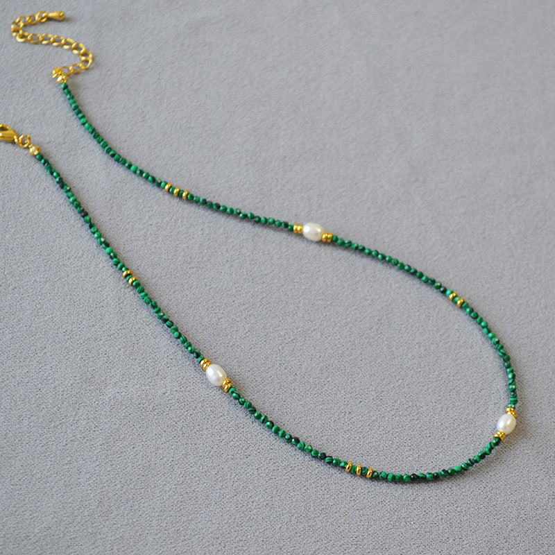 French Minority Literary Vintage Malachite Beaded Pendants