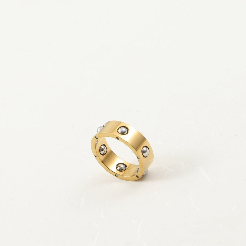 Ball Decompression Shipping Beads Titanium Steel Gold Rings