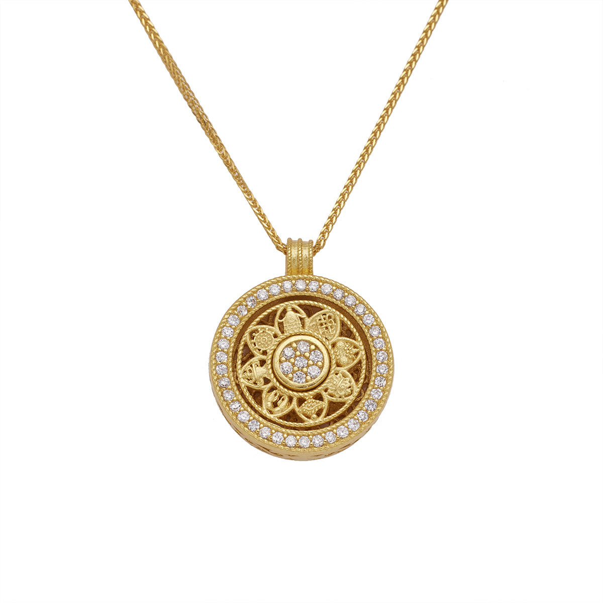 Women's Sterling Sier Rotating Compass National Trendy Necklaces