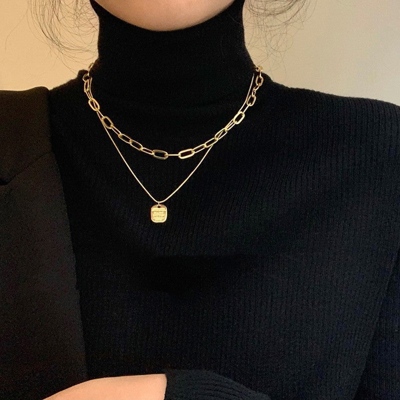 Women's Luxury Minority Ornament Geometric Sweater Chain Necklaces