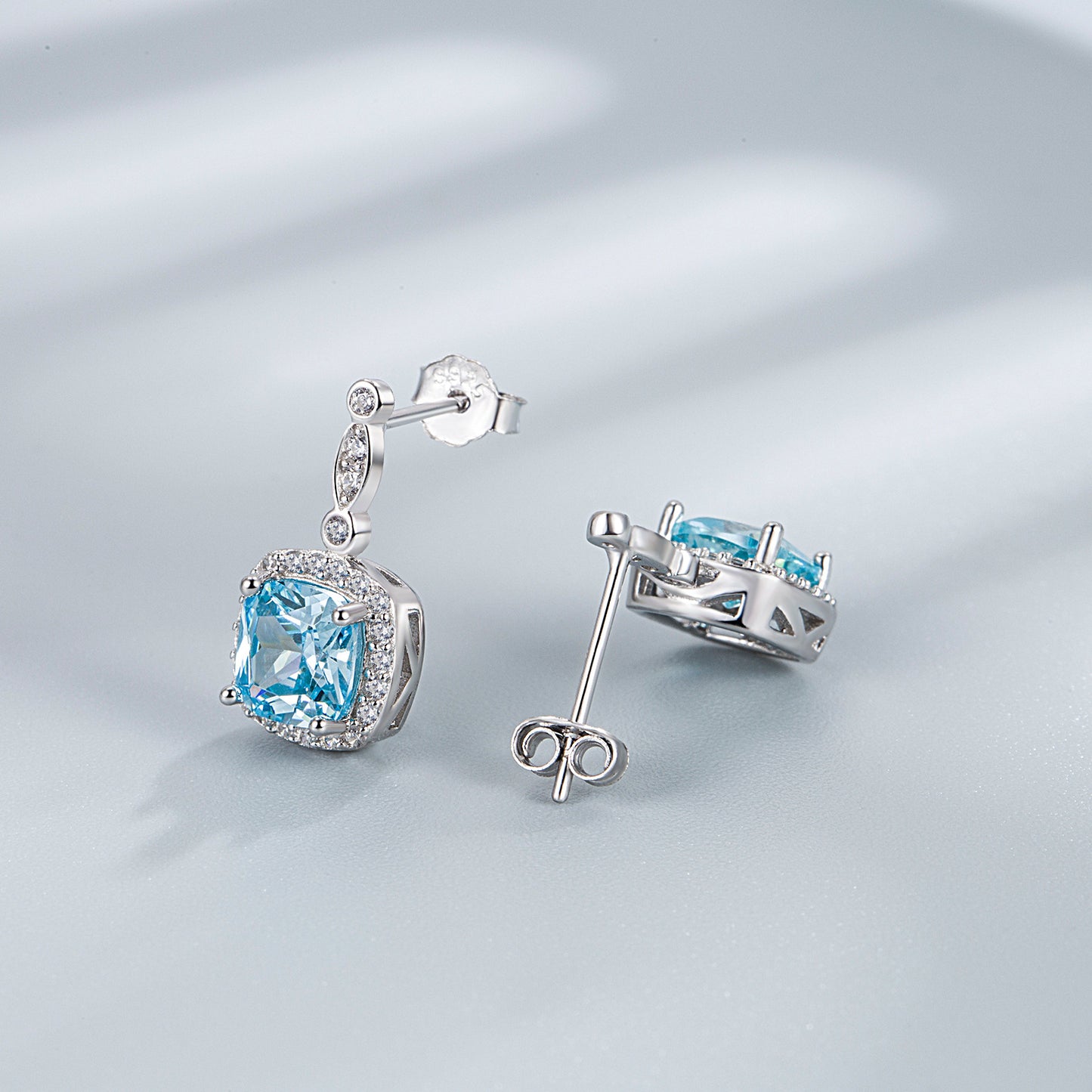 Sterling Sier Ocean Blue Star Ear Jewelry Set