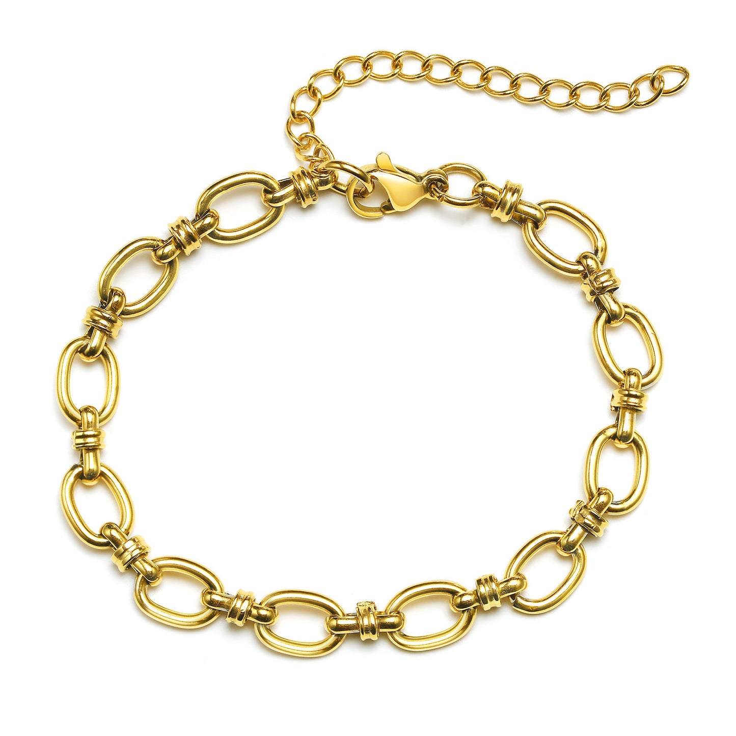 Steel Twin Simple Personality Chain Gold Bracelets