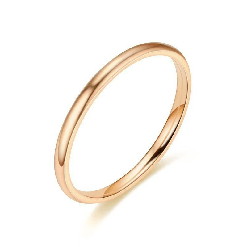 Titanium Steel Female Simple Glossy Couple Ring