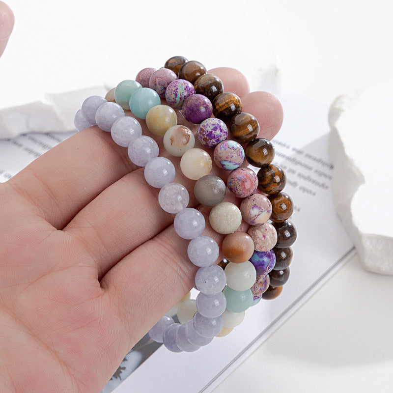 Listed Agate Pink Crystal Aquamarine Beaded Bracelets