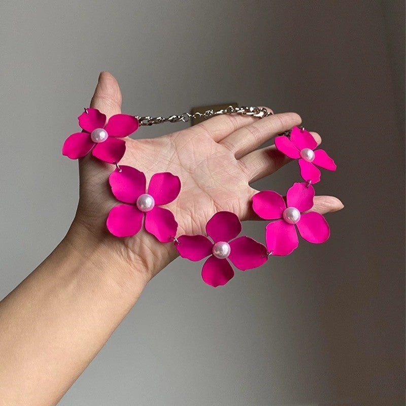Vacation Exaggerated Style Flower Fashionable Niche Design Necklaces