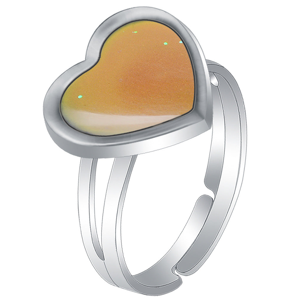 Bohemian Female Heart Shaped Love Warm Ring