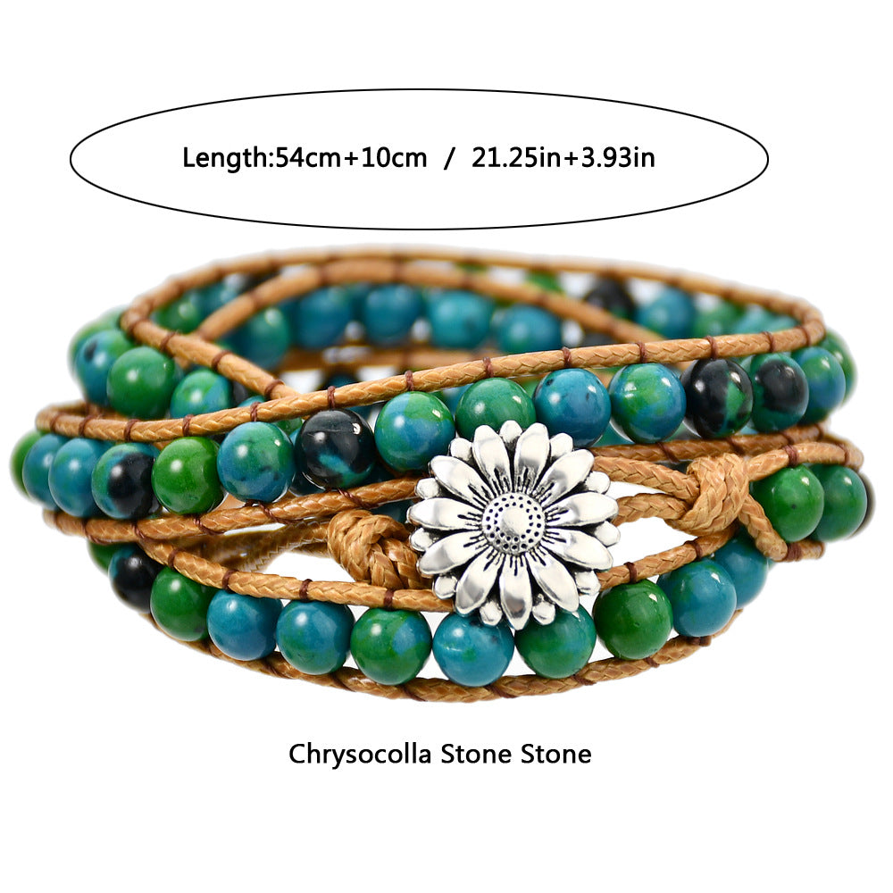 Women's Stone Hand Weaving Bohemian Style Winding Bracelets