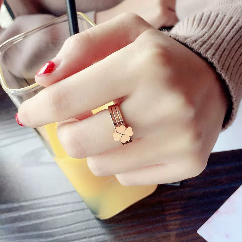 Golden Clover Three-in-one Detachable For Friends Rings