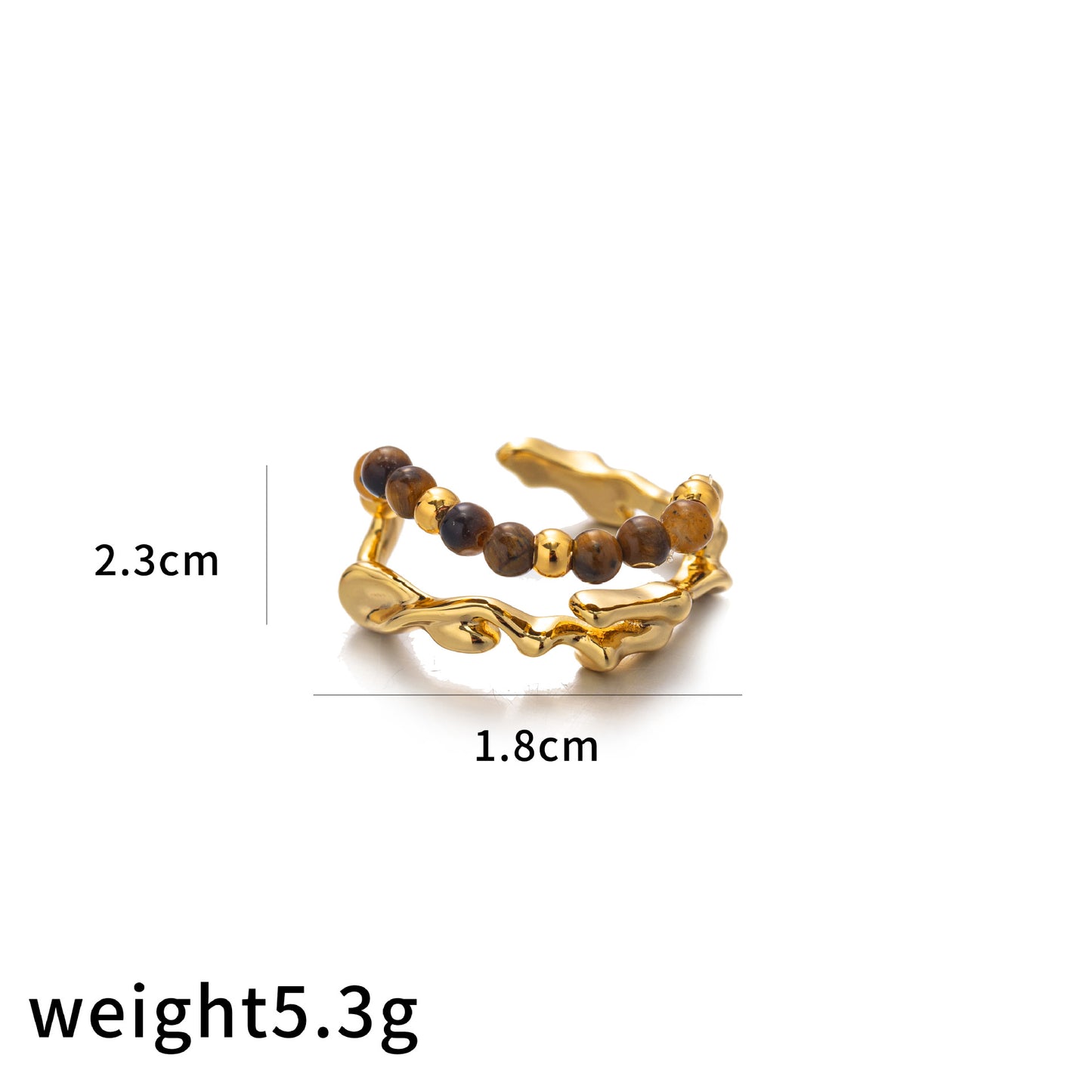 Female Irregular Wind Opening Adjustable Gold Rings