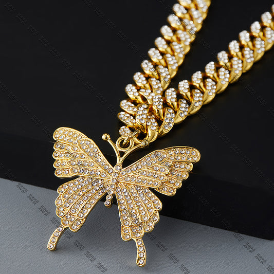 Butterfly High-grade Full Diamond Fashion Style Cuban Necklaces