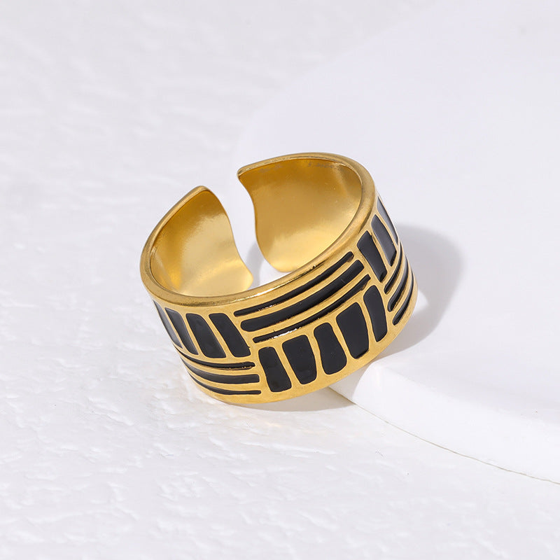 Men's Open Drop Oil Unique Design Street Rings