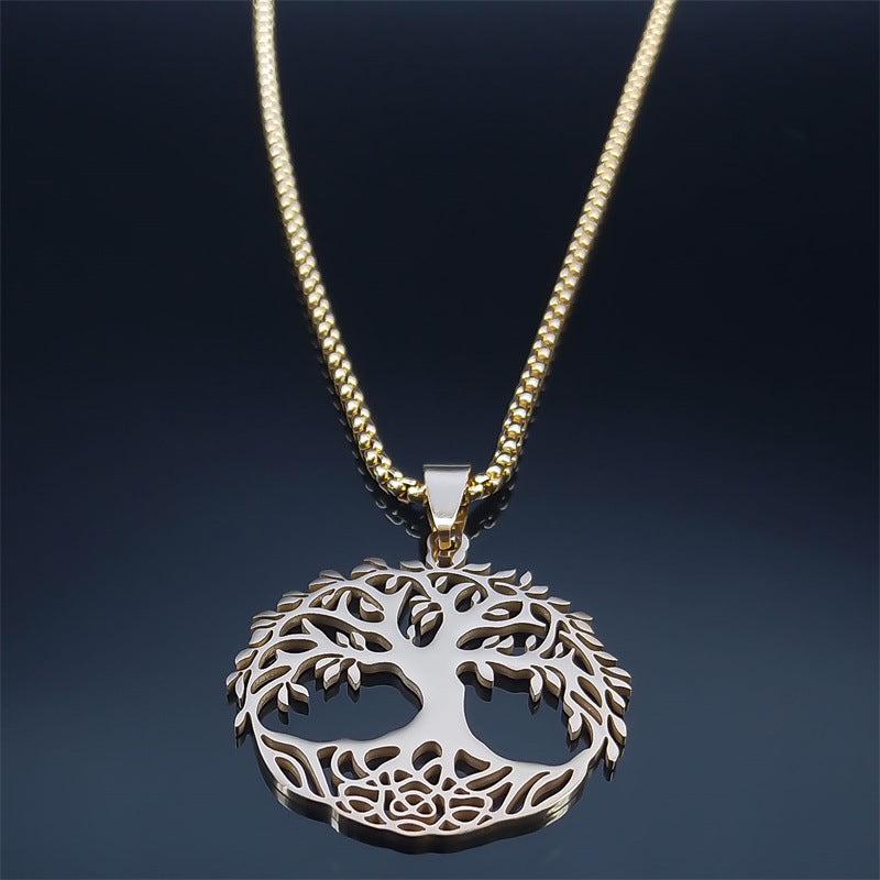 Women's Tree Of Life Stainless Steel Ornament Necklaces