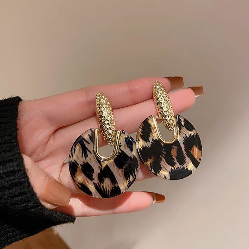 Women's Needle Leopard Print Style Retro Elegant Ear Earrings