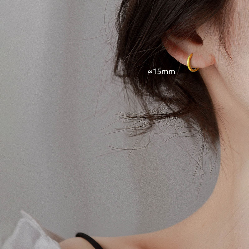 Simple Sier Ear Clip Female Temperament Earrings