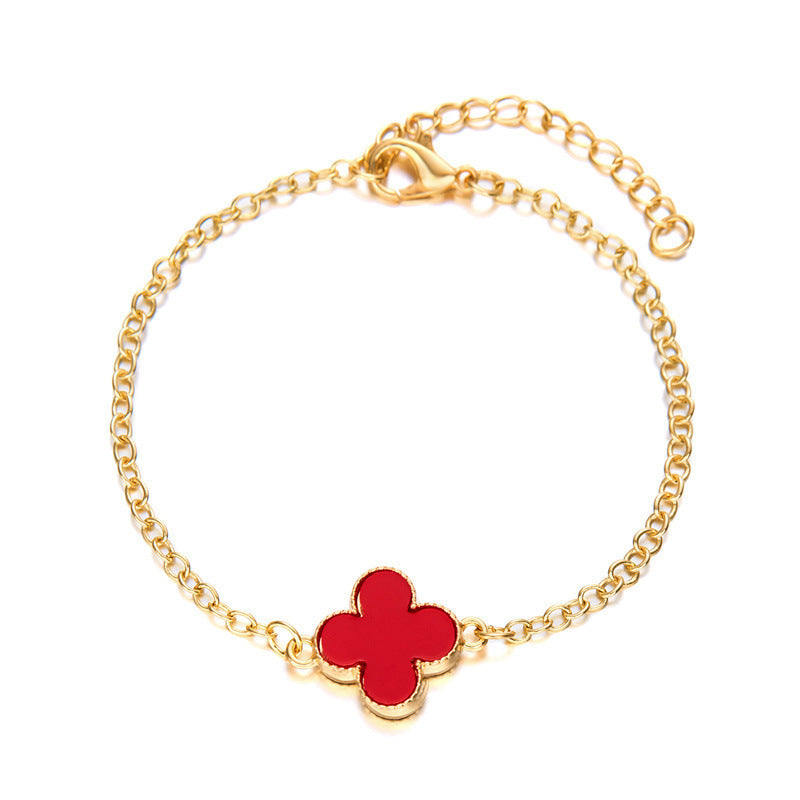 Four-leaf Clover Gold-plated Double-sided Fritillary Lucky Bracelets