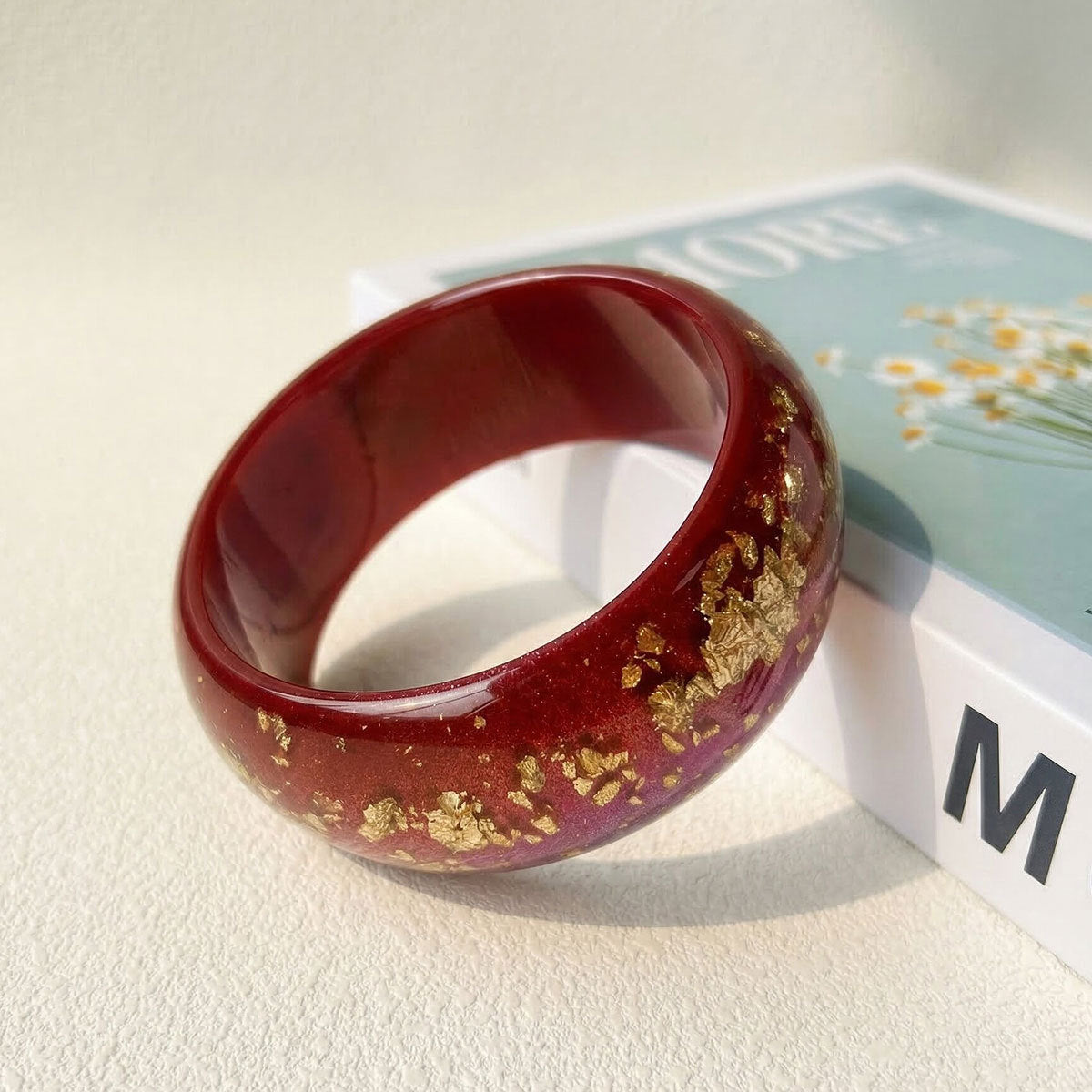 Women's Geometric Circle Irregular Gold Foil Resin Fashion Simple Niche Temperament Bracelets