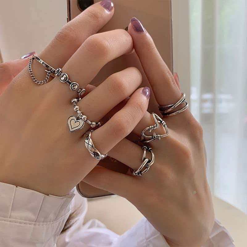 Creative Retro Dark Personality Spider Snake Bat Skull Double-headed Hip Rings