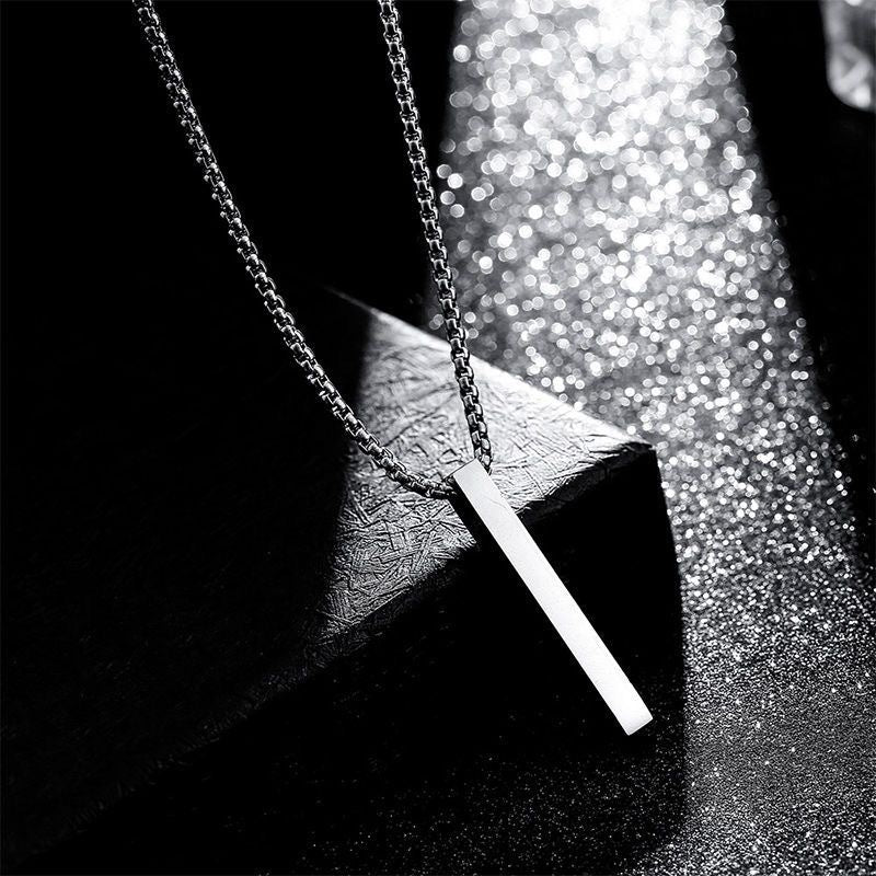 Men's Stainless Steel Hip Hop Cold Style Rectangular Necklaces