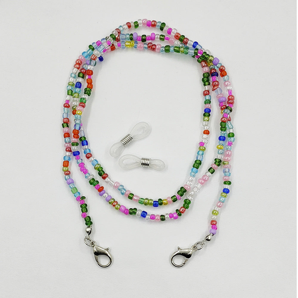 Mask Lanyard Glass Beads Eyeglasses Chain Necklaces