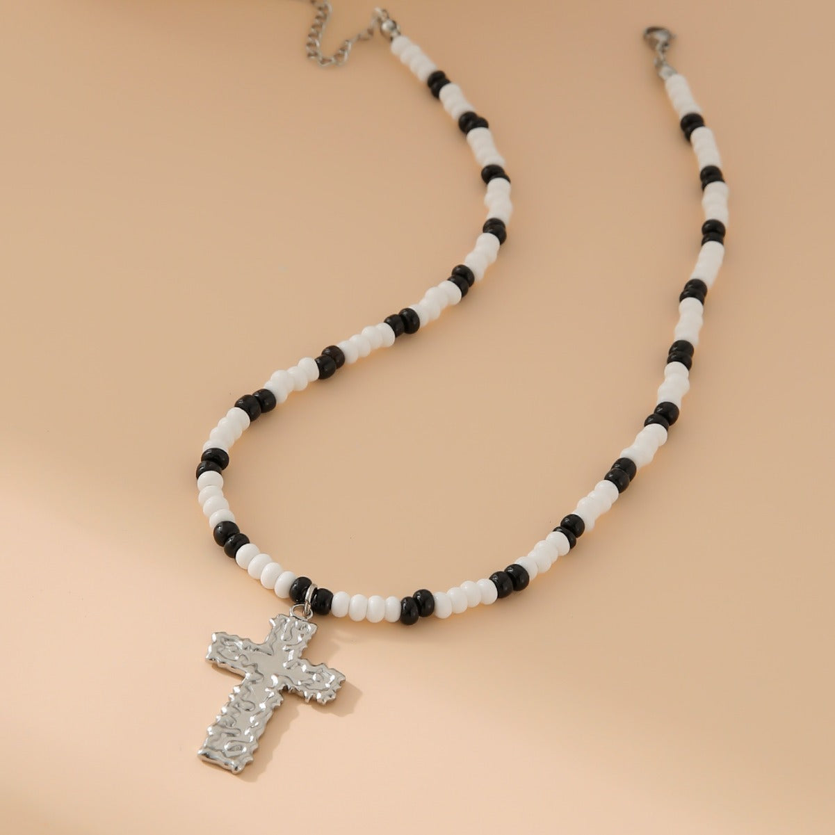 Women's & Men's Steel Cross Shelf Beads Stringed Simple Necklaces