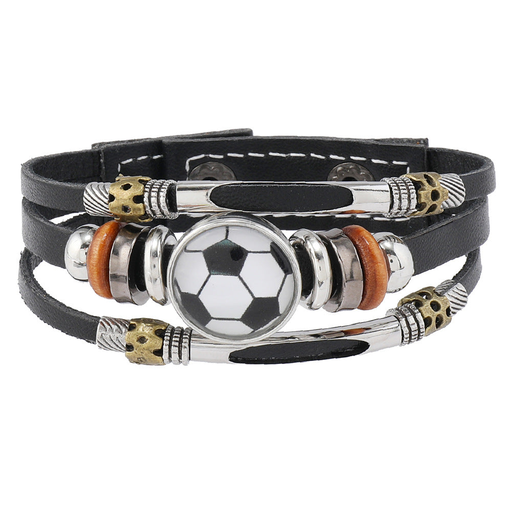 Ornament Beaded Football Baseball Basketball Wild Team Bracelets