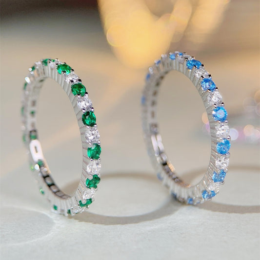 High Carbon Diamond Sterling Sier Female Wind Room Rings