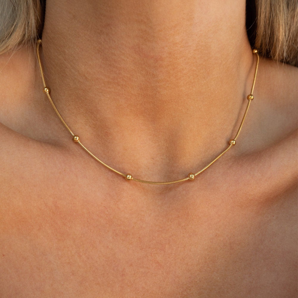 Women's Stainless Steel Choker Gold-plated Clavicle Chain Necklaces