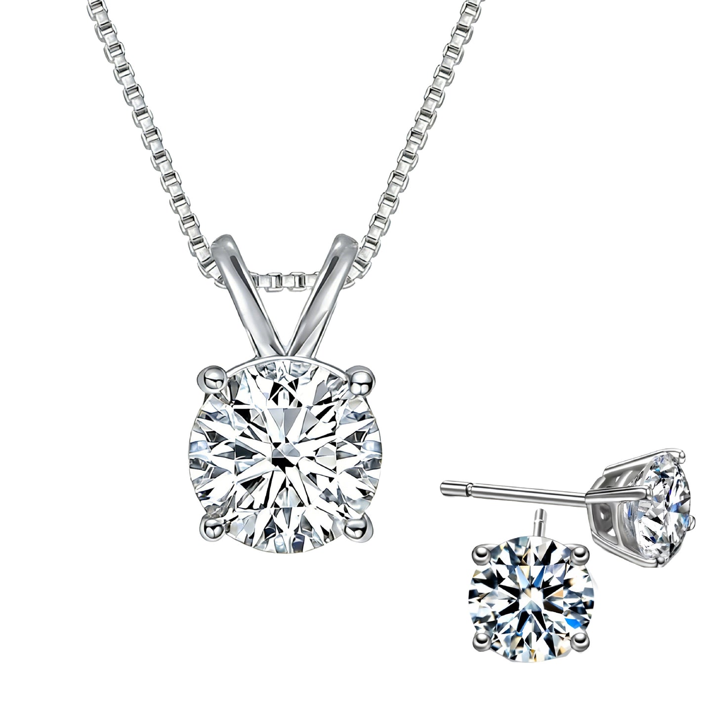 Women's Single Diamond Rabbit Ears Four Claws Jewelry Set