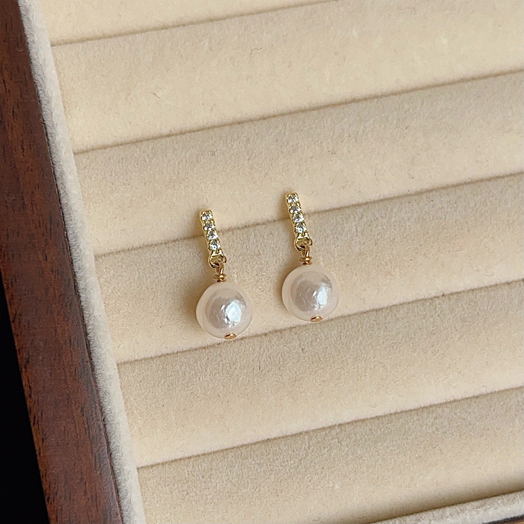 Style Natural Pearl Ear French High-grade Earrings